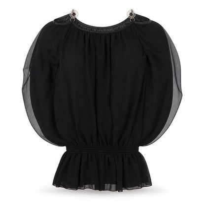 Preworn Womens Black   Tunic Blouse Size S