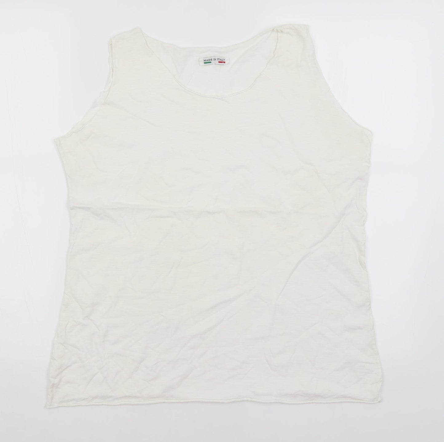 Preworn Womens White   Basic Tank Size L