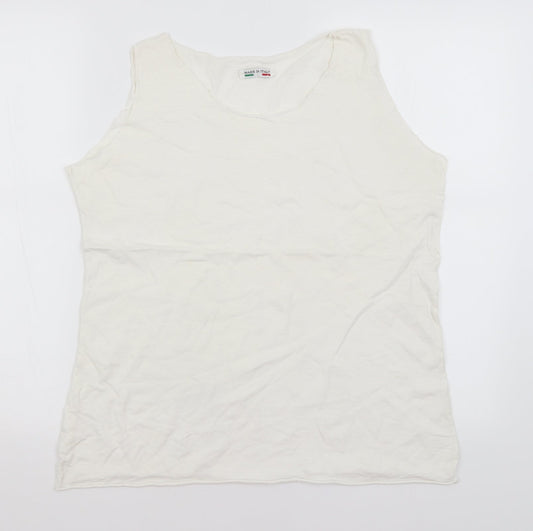 Preworn Womens White   Basic Tank Size L