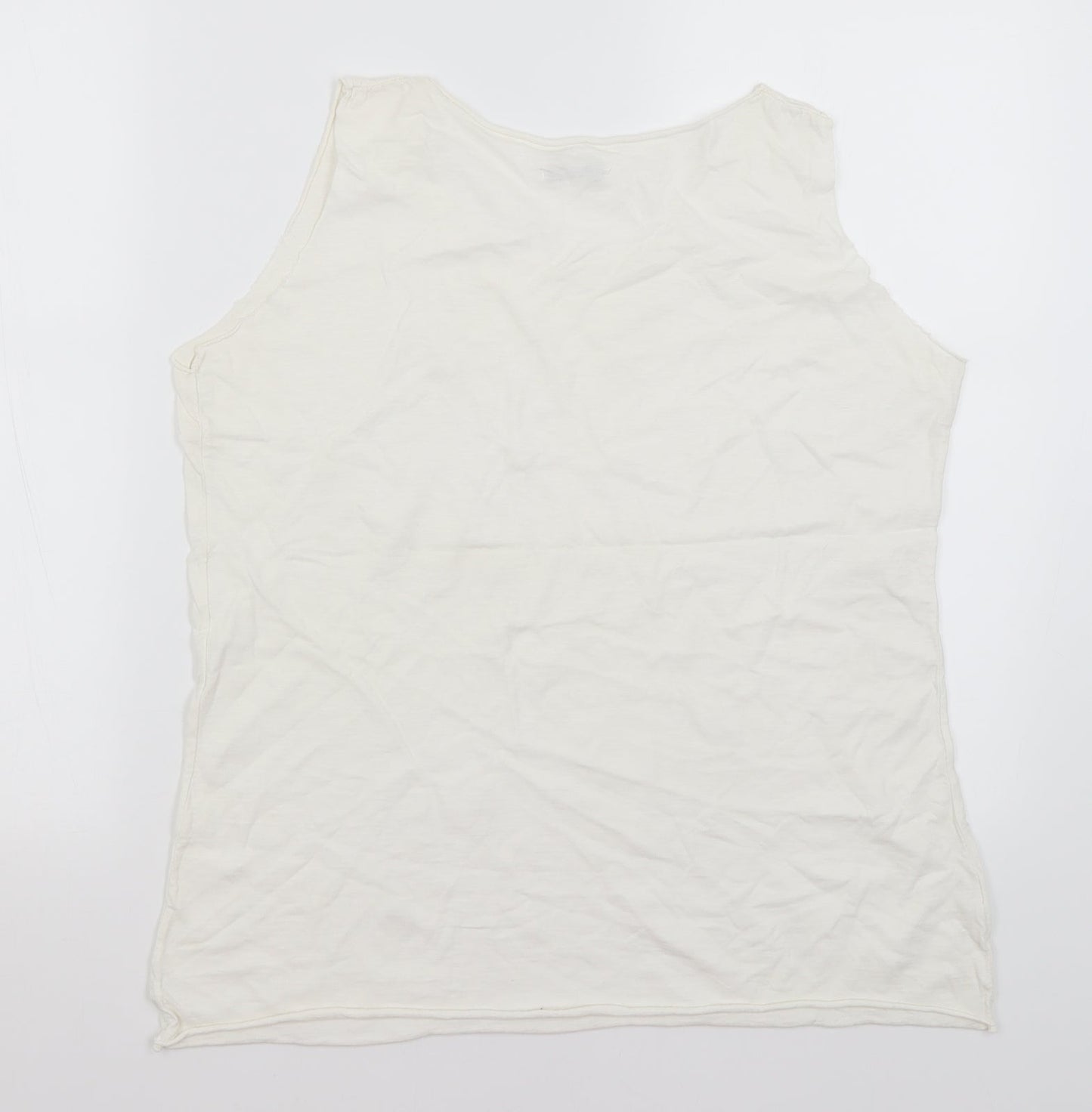 Preworn Womens White   Basic Tank Size L