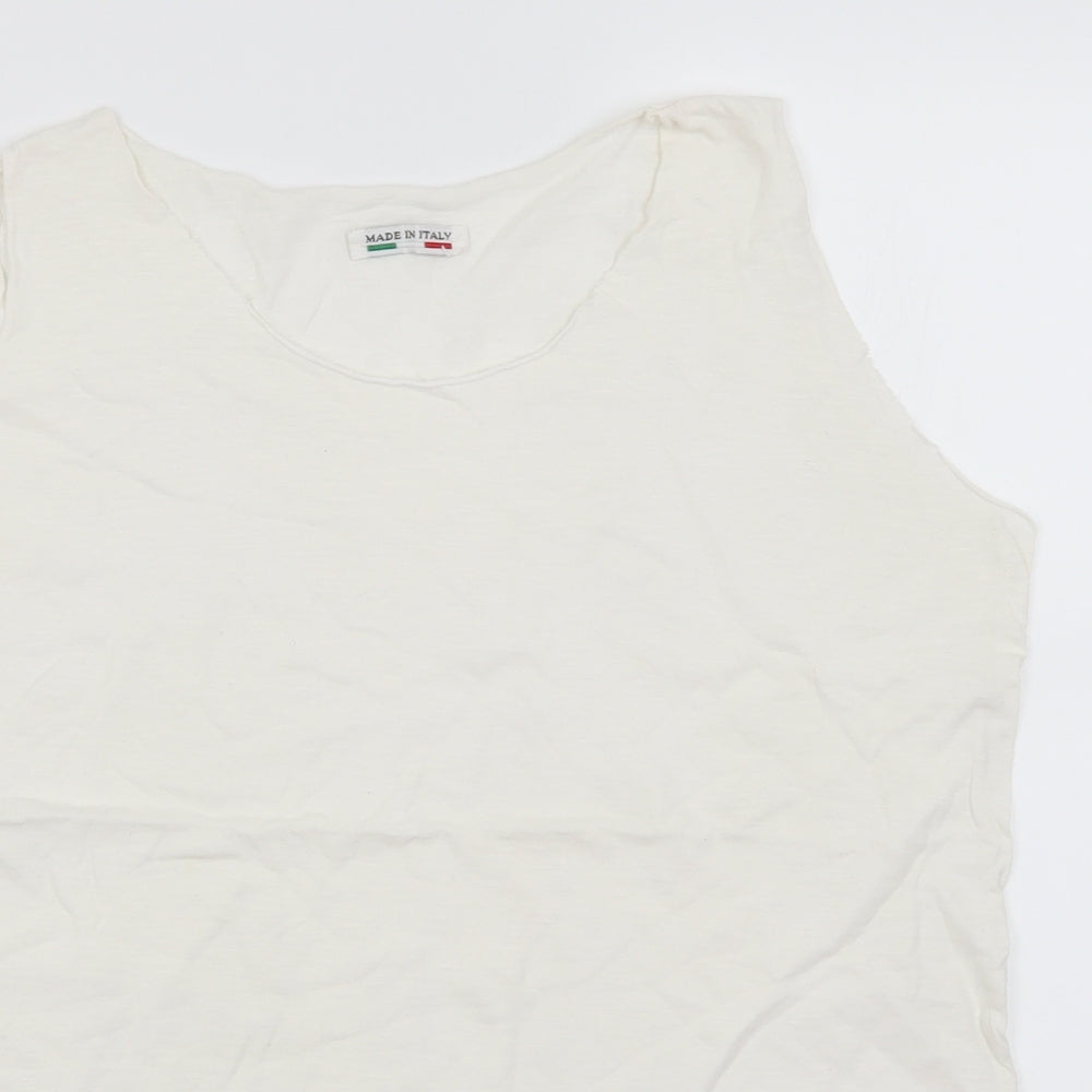 Preworn Womens White   Basic Tank Size L