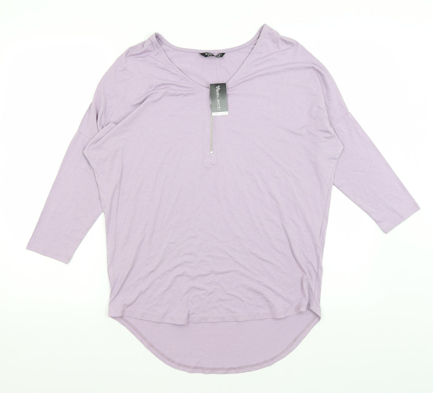 Select Womens Purple   Basic T-Shirt Size 8