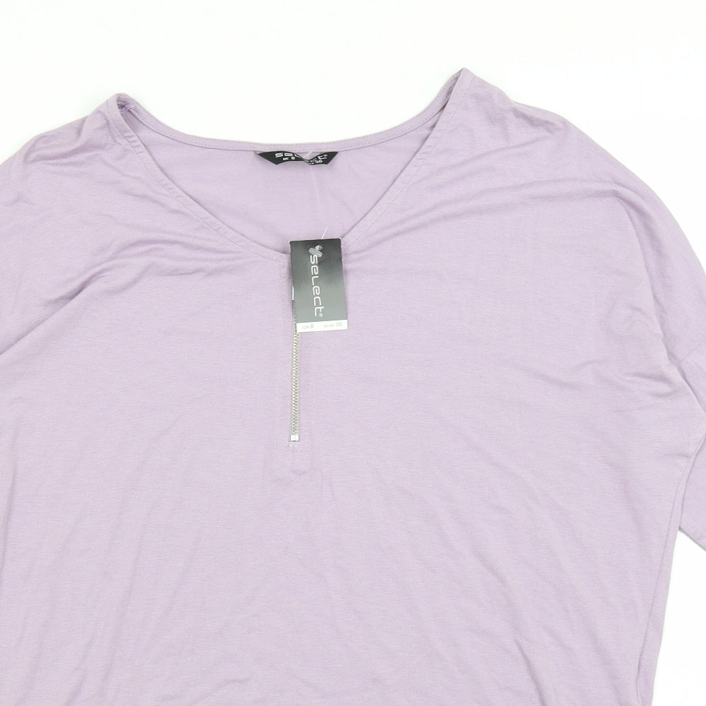 Select Womens Purple   Basic T-Shirt Size 8