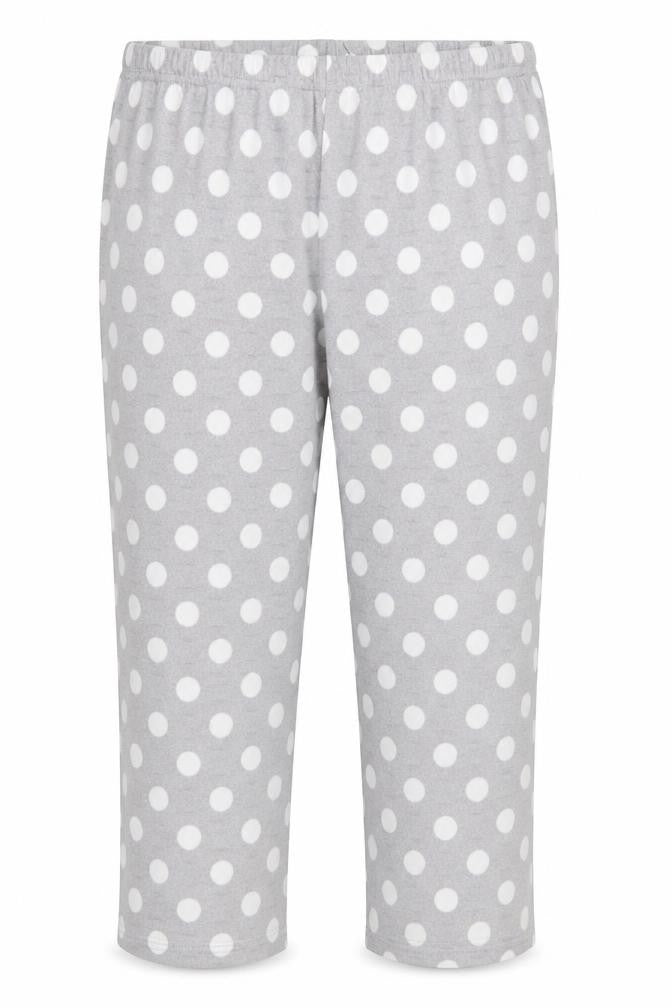 Shelley Womens Grey Polka Dot  Capri Pyjama Pants Size L
