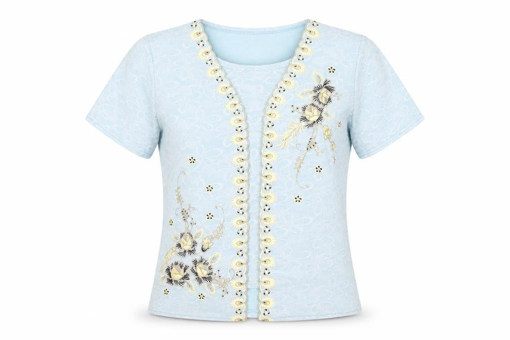 Li Bass Womens Blue   Basic T-Shirt Size M