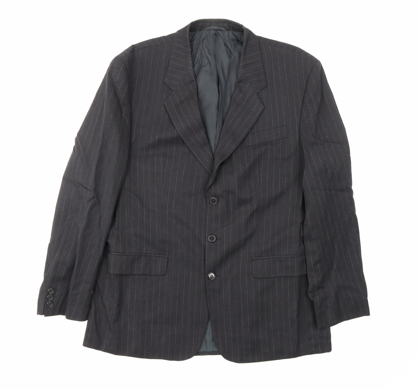 JAMES BARRY  Mens Black Striped  Jacket Blazer Size 44