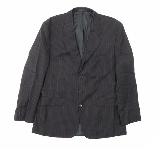 JAMES BARRY  Mens Black Striped  Jacket Blazer Size 44