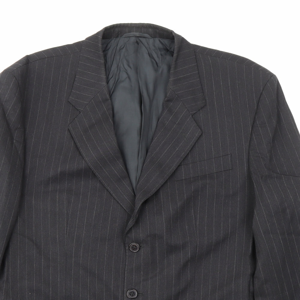 JAMES BARRY  Mens Black Striped  Jacket Blazer Size 44