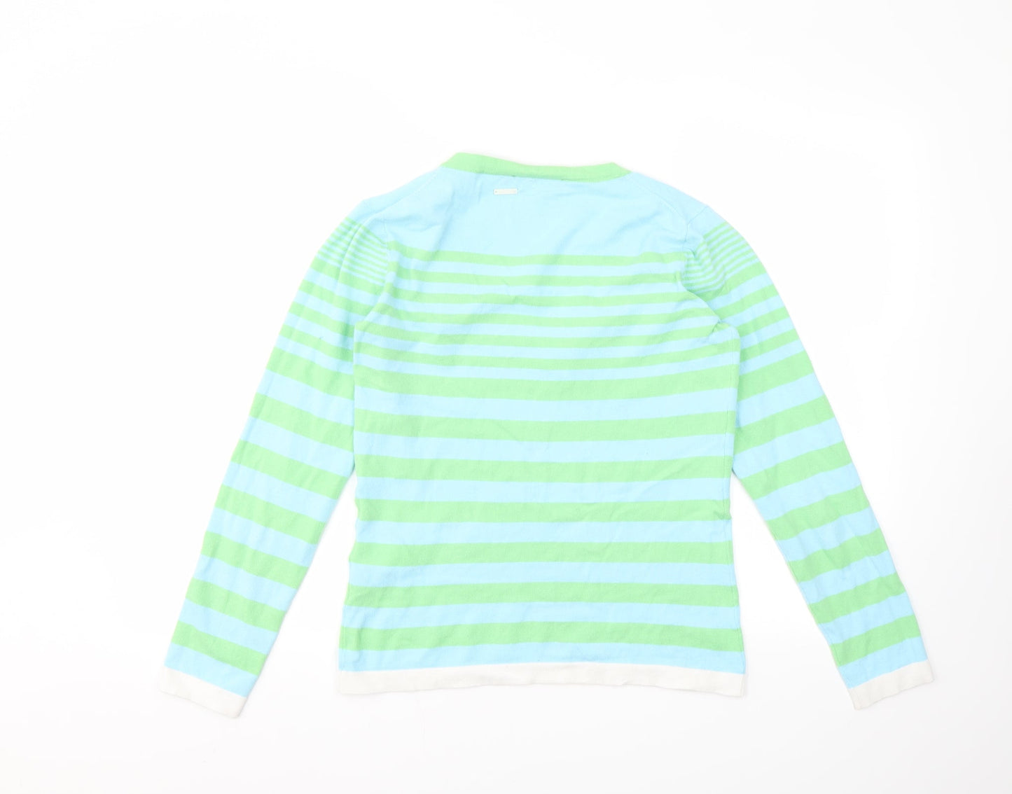 RIVER WOODS Womens Multicoloured Striped  Basic T-Shirt Size M