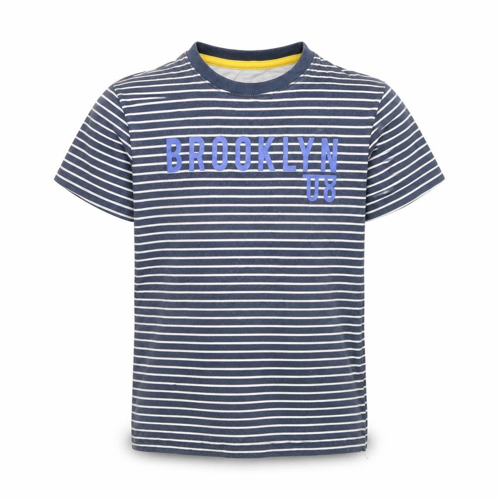 VERY  Boys Blue Striped  Basic T-Shirt Size 7-8 Years