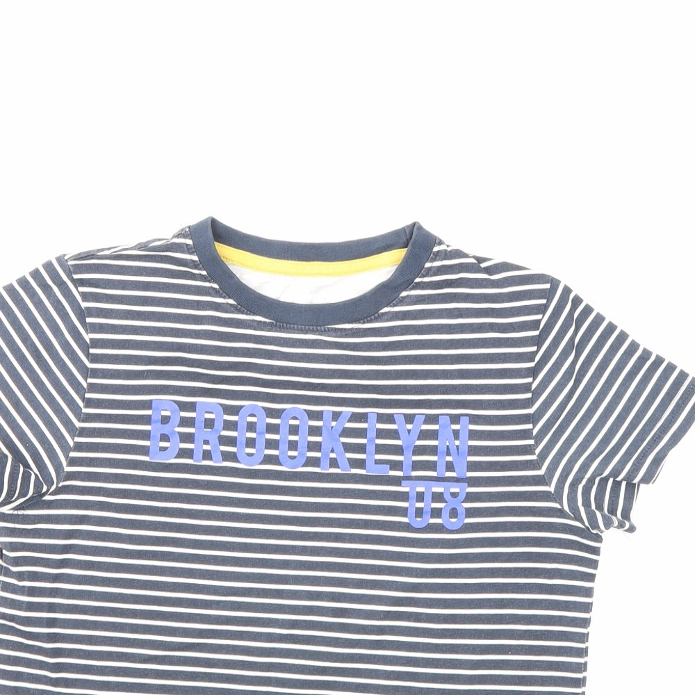 VERY  Boys Blue Striped  Basic T-Shirt Size 7-8 Years