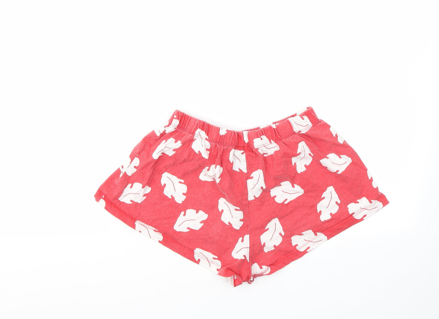 PRIMARK  Womens Red   Cut-Off Shorts Size 10 - STRECHY WAISTBAND