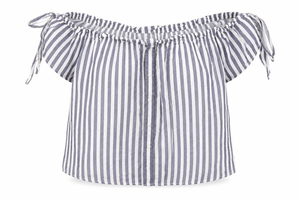 Primark Womens Ivory Striped  Basic T-Shirt Size 10