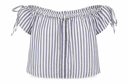 Primark Womens Ivory Striped  Basic T-Shirt Size 10