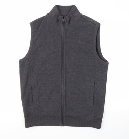 Preloved M&S Womens Grey   Full Zip Jumper Size M - Front