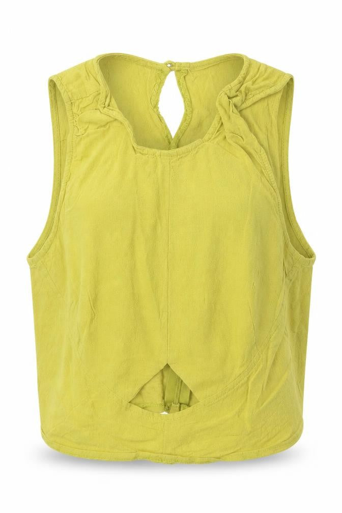 Miss Selfridge Womens Yellow   Cropped Tank Size 10