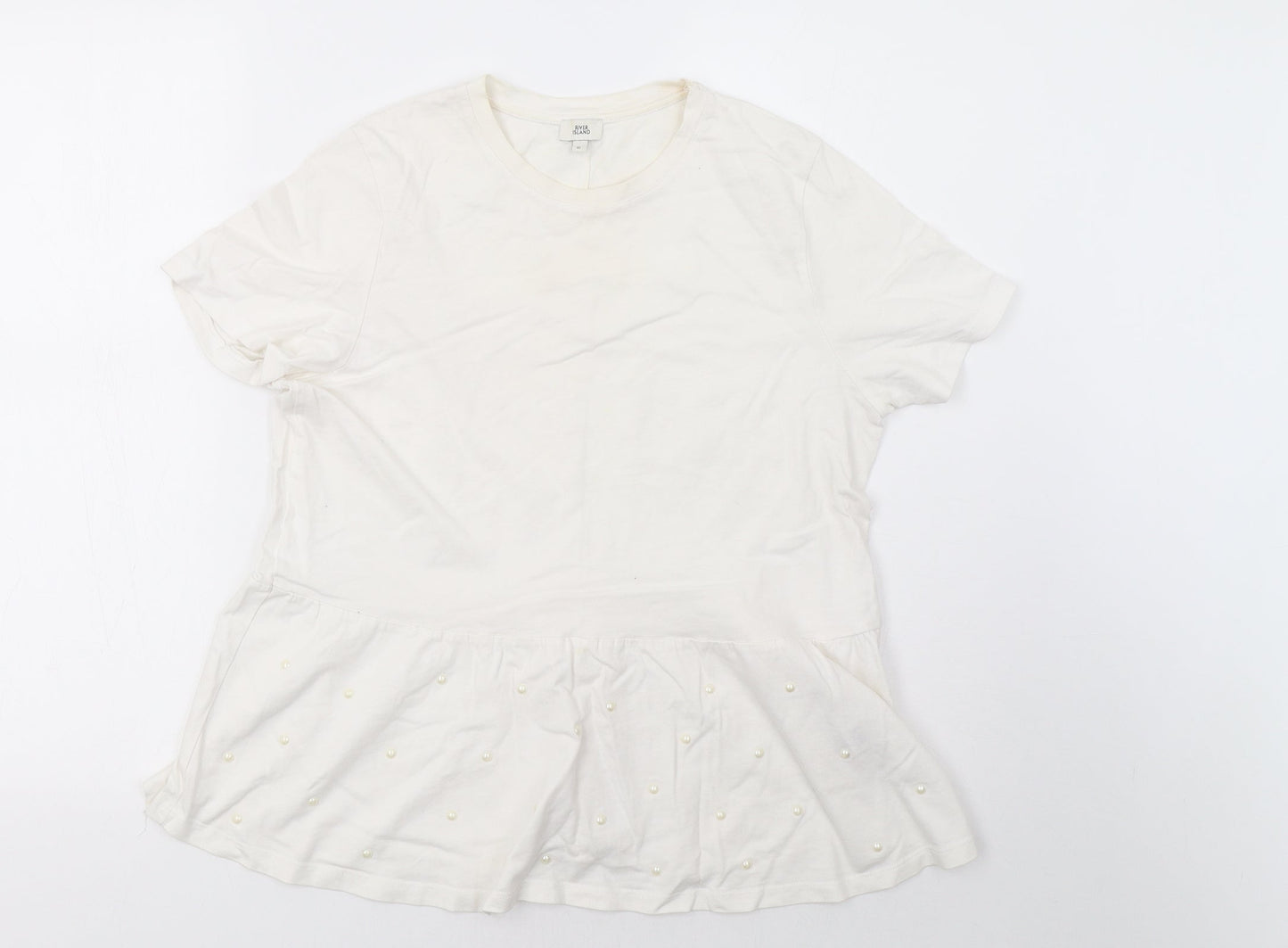 River Island Womens White   Basic T-Shirt Size 10