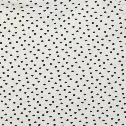 Preloved Primark Womens White Polka Dot  Basic T-Shirt Size 8 - Label