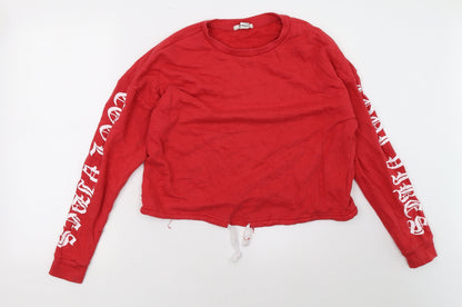 Preloved FOREVER 21 Womens Red   Pullover Sweatshirt Size S - Front