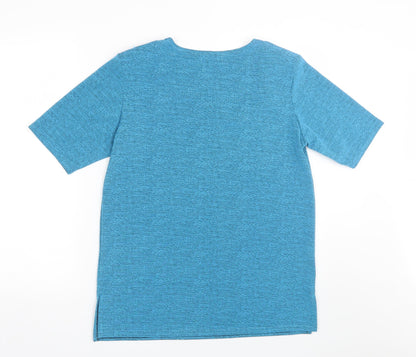 Exclusive  Womens Blue Floral  Basic T-Shirt Size L