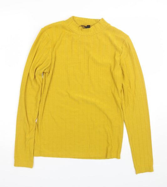 New Look Womens Yellow Striped  Pullover Jumper Size 14