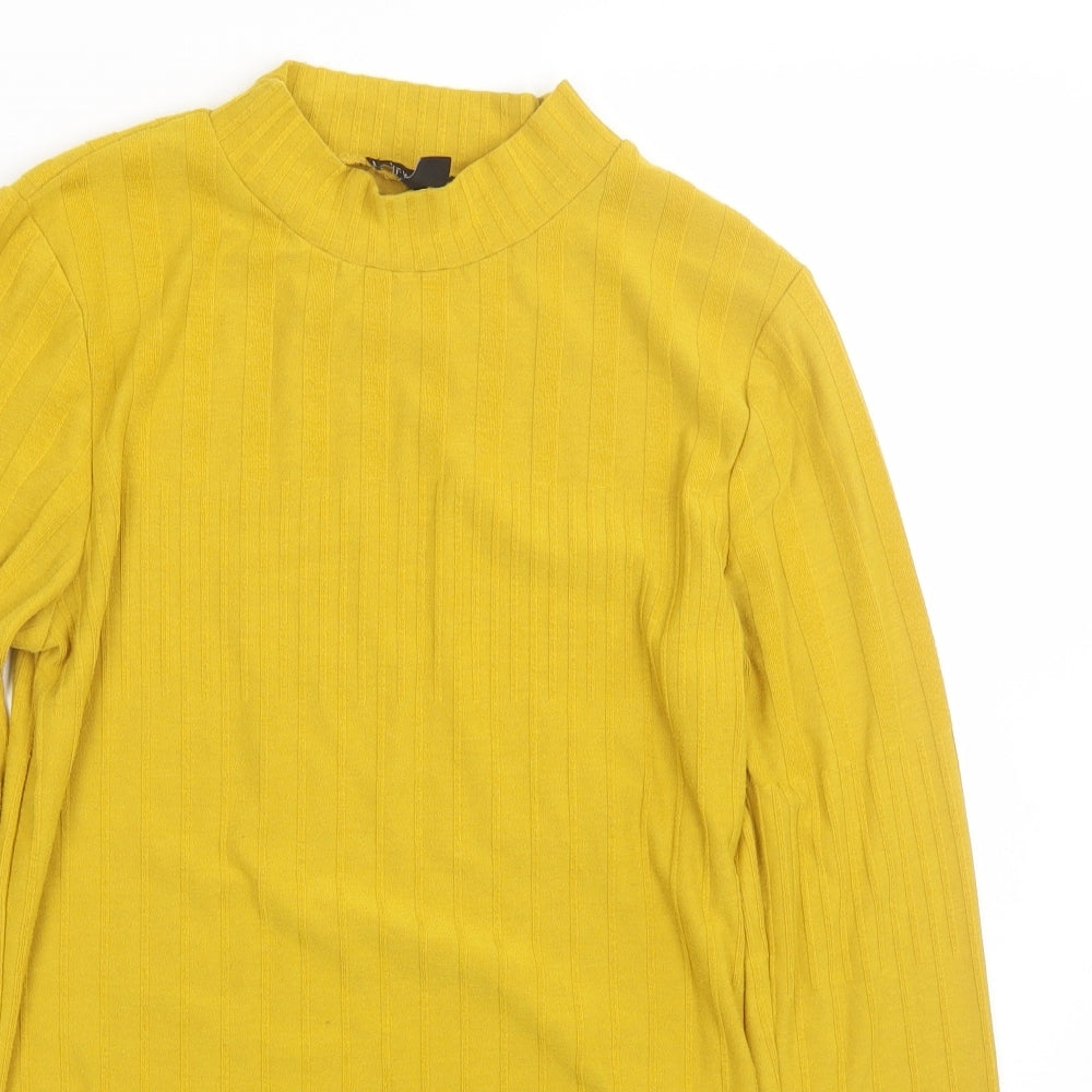 New Look Womens Yellow Striped  Pullover Jumper Size 14