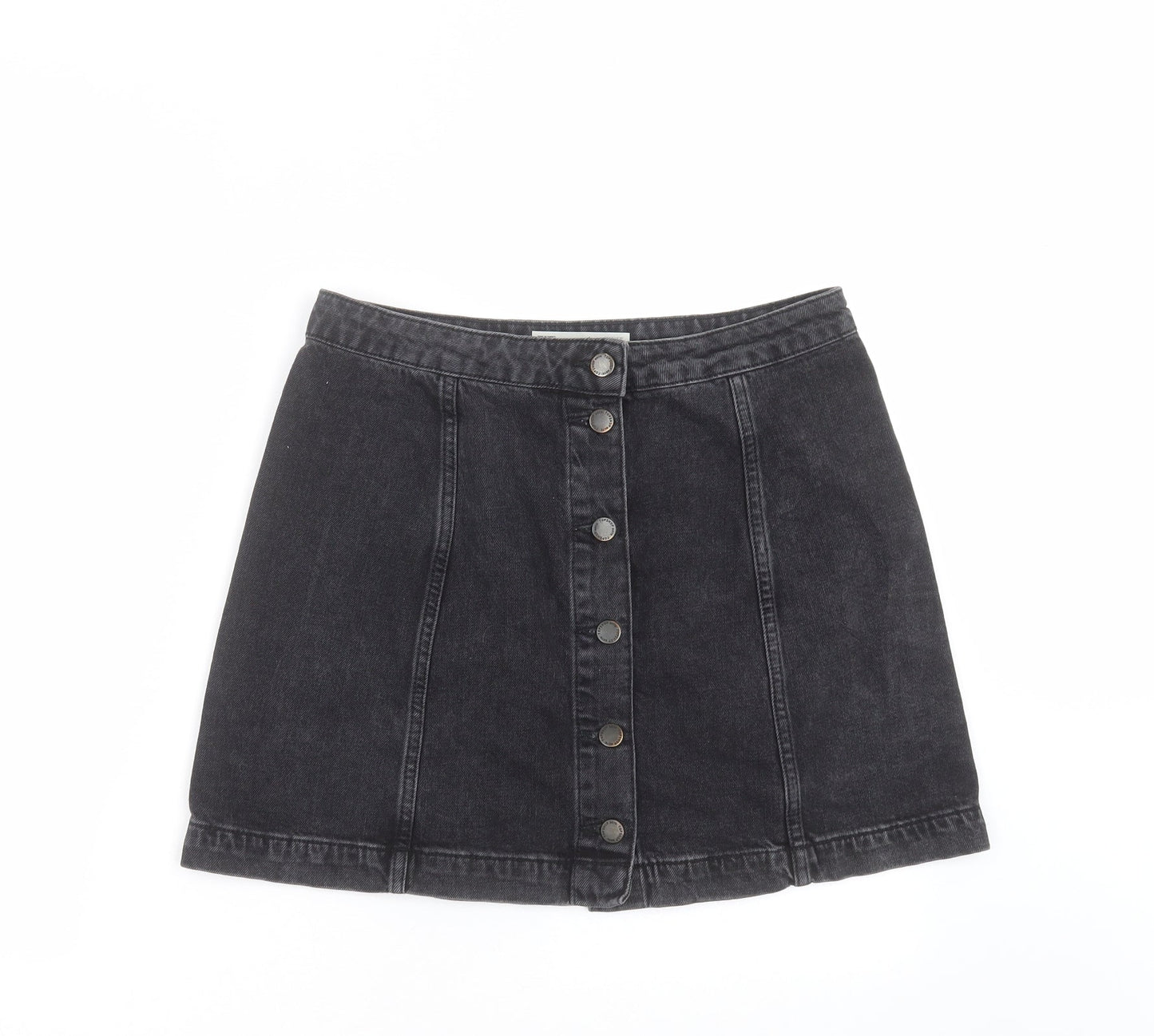 Topshop Womens Grey  Denim A-Line Skirt Size 30 in