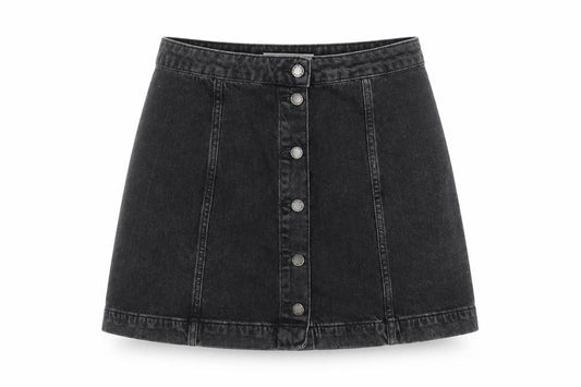 Topshop Womens Grey  Denim A-Line Skirt Size 30 in