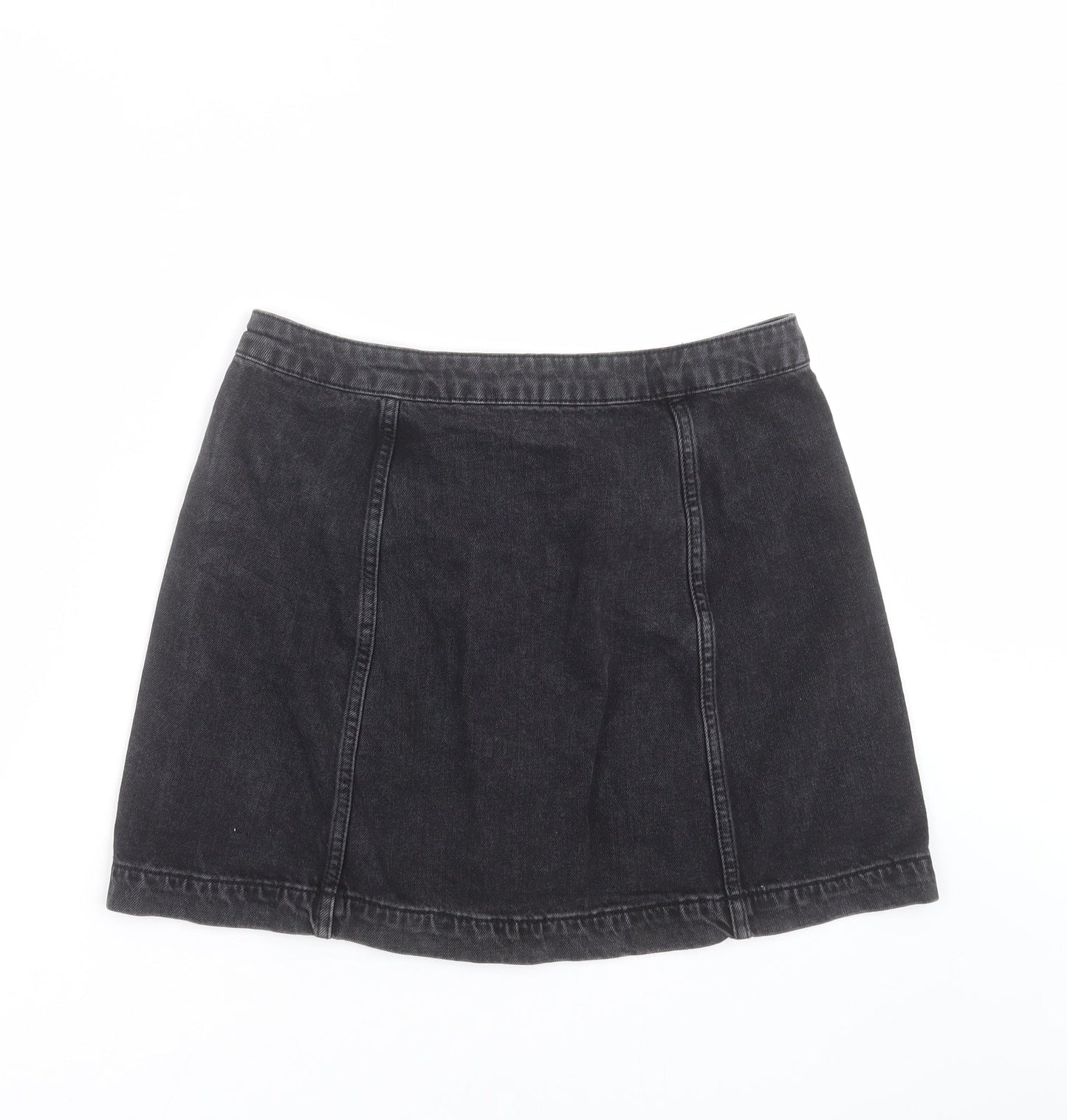 Topshop Womens Grey  Denim A-Line Skirt Size 30 in