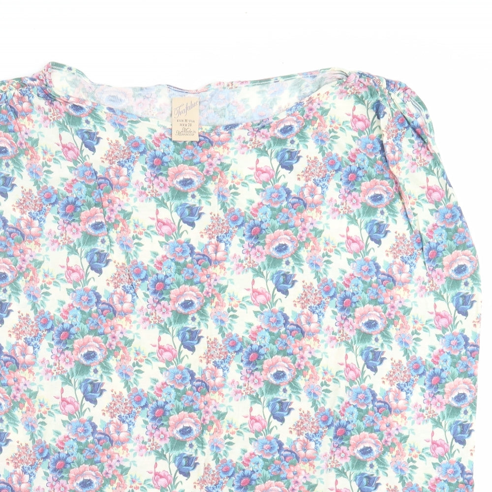 Trafaluc Womens Yellow Floral  T-Shirt Dress  Size M