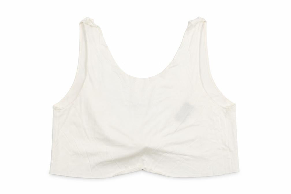 Missguided Womens White   Cropped Blouse Size 8  - tie back