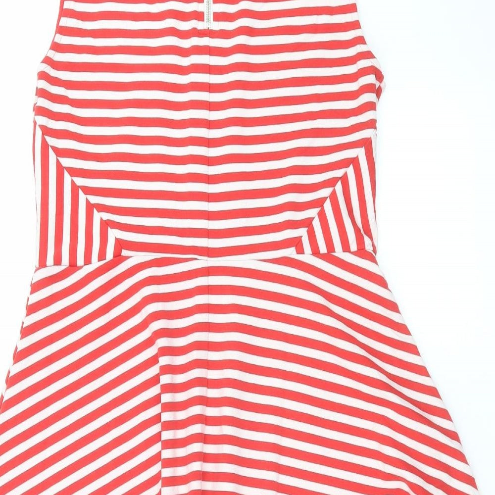 Divided by H&M Womens Red Striped  Fit & Flare  Size M