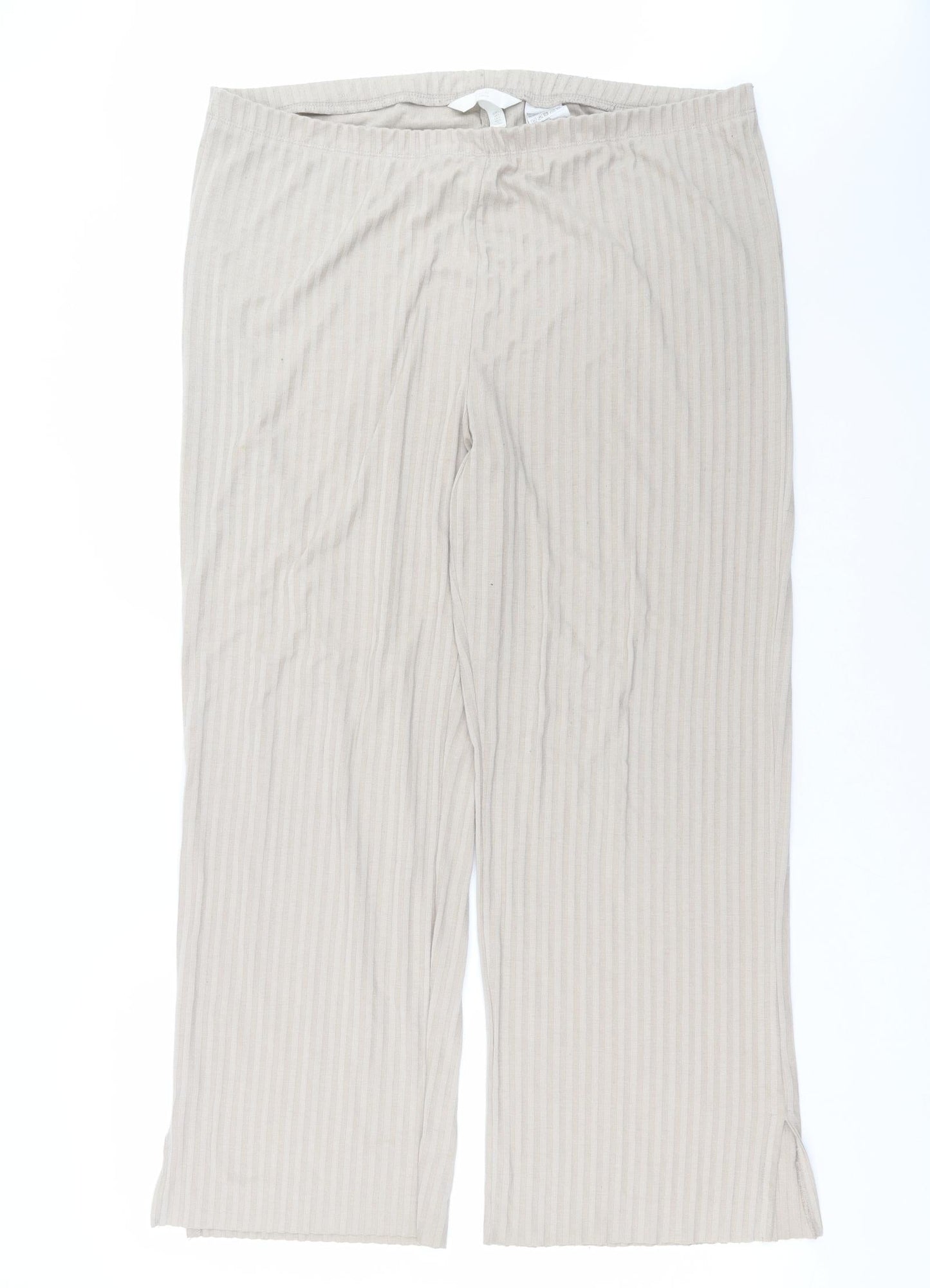 H&M Womens Beige Striped  Trousers  Size L L29 in