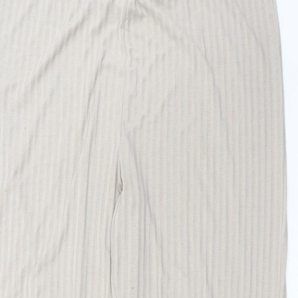 H&M Womens Beige Striped  Trousers  Size L L29 in