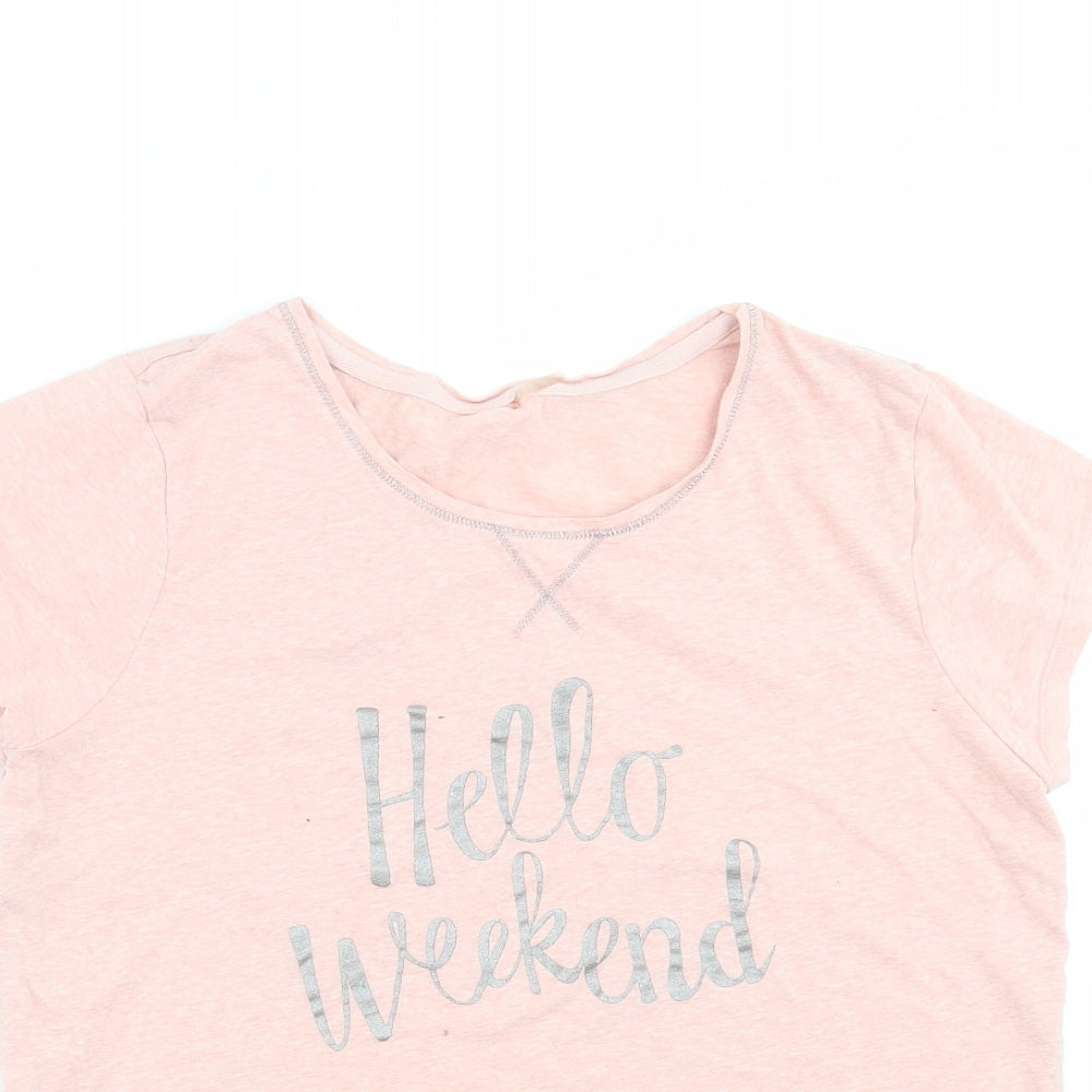 George Womens Pink Solid  Top Pyjama Top Size 12  - Hello Weekend