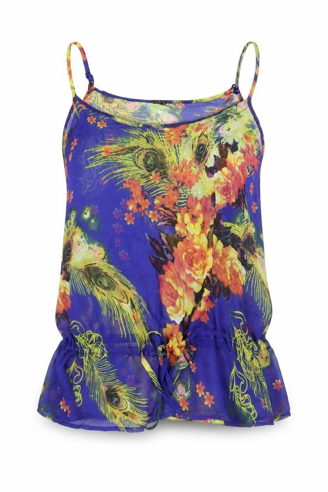 Tokiyo Womens Blue Floral  Basic Blouse Size 10