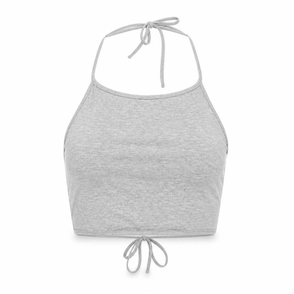 Missguided Womens Grey   Cropped T-Shirt Size 10