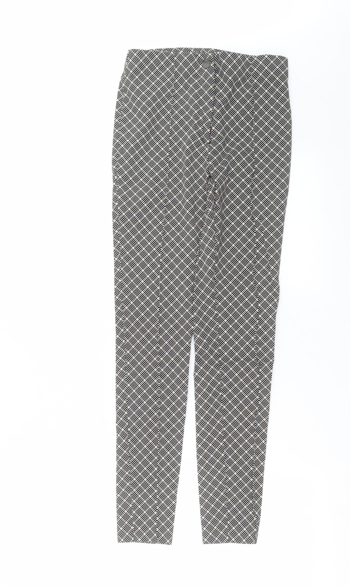 Primark Womens Black Geometric  Trousers  Size 10 L27 in