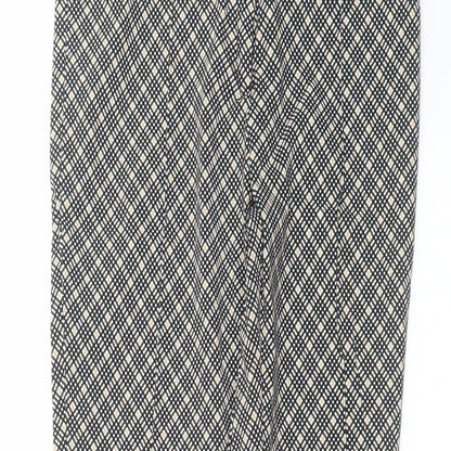Primark Womens Black Geometric  Trousers  Size 10 L27 in