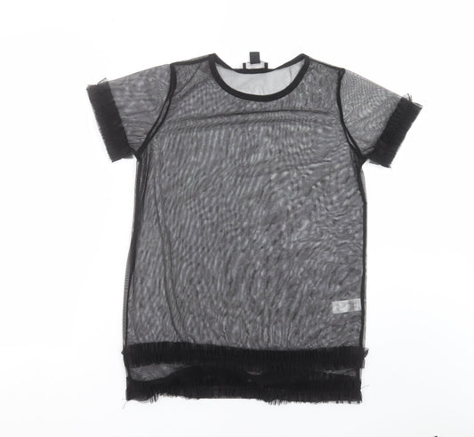 Primark Womens Black   Basic Blouse Size 10  - sheer