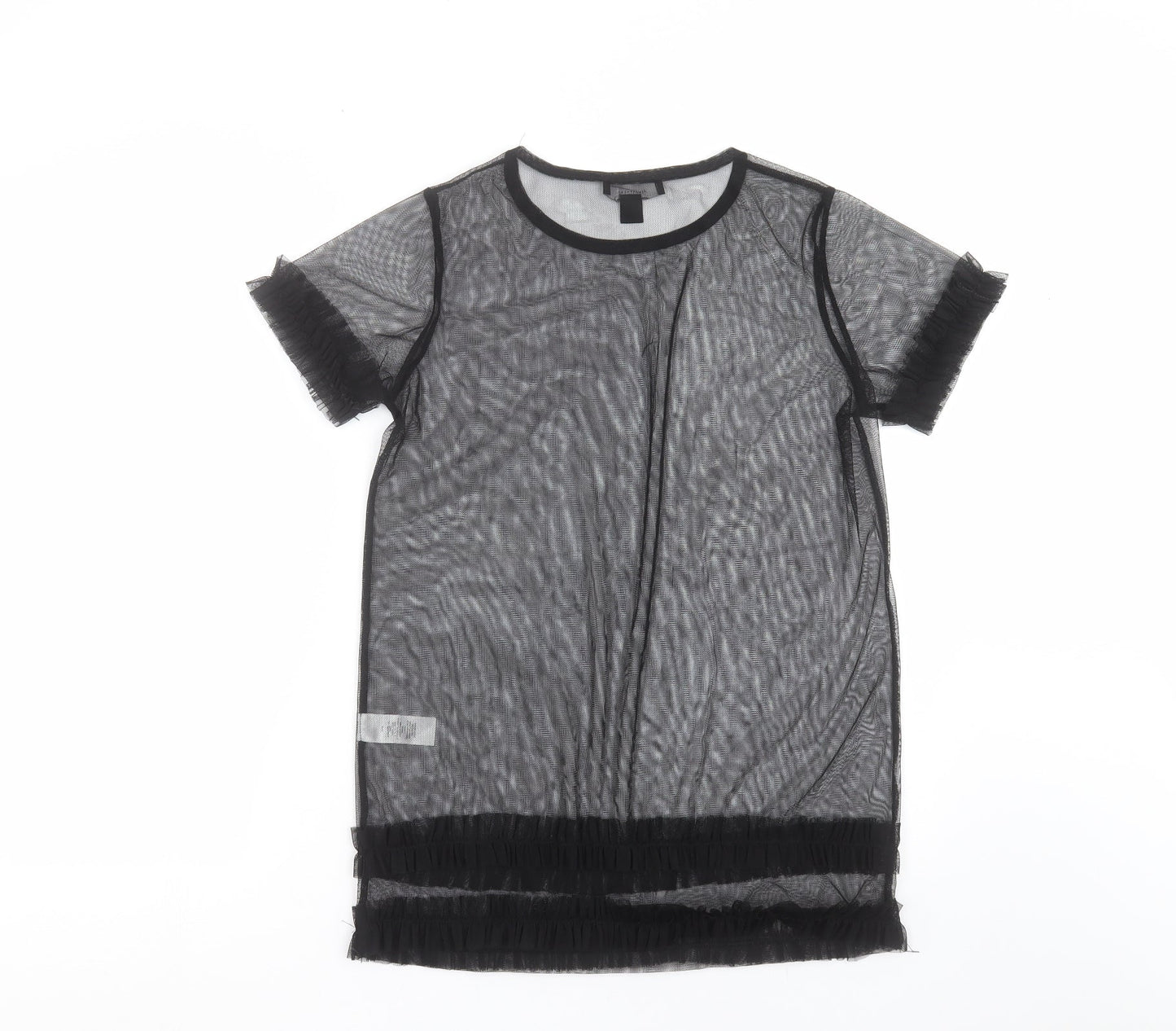 Primark Womens Black   Basic Blouse Size 10  - sheer