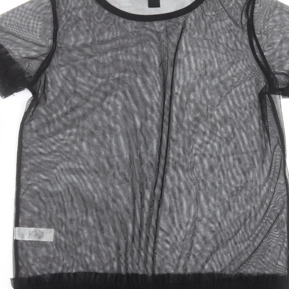 Primark Womens Black   Basic Blouse Size 10  - sheer