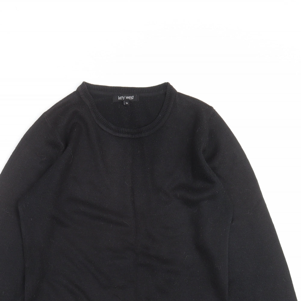 Key West Womens Black  Knit Pullover Jumper Size 12