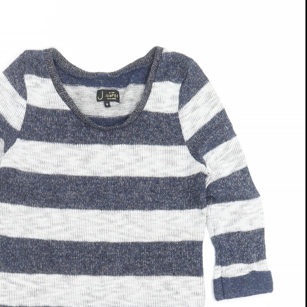 New Look Womens Blue Striped  Pullover Jumper Size 10