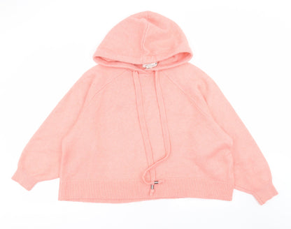 H&M Womens Pink  Knit Pullover Hoodie Size XS