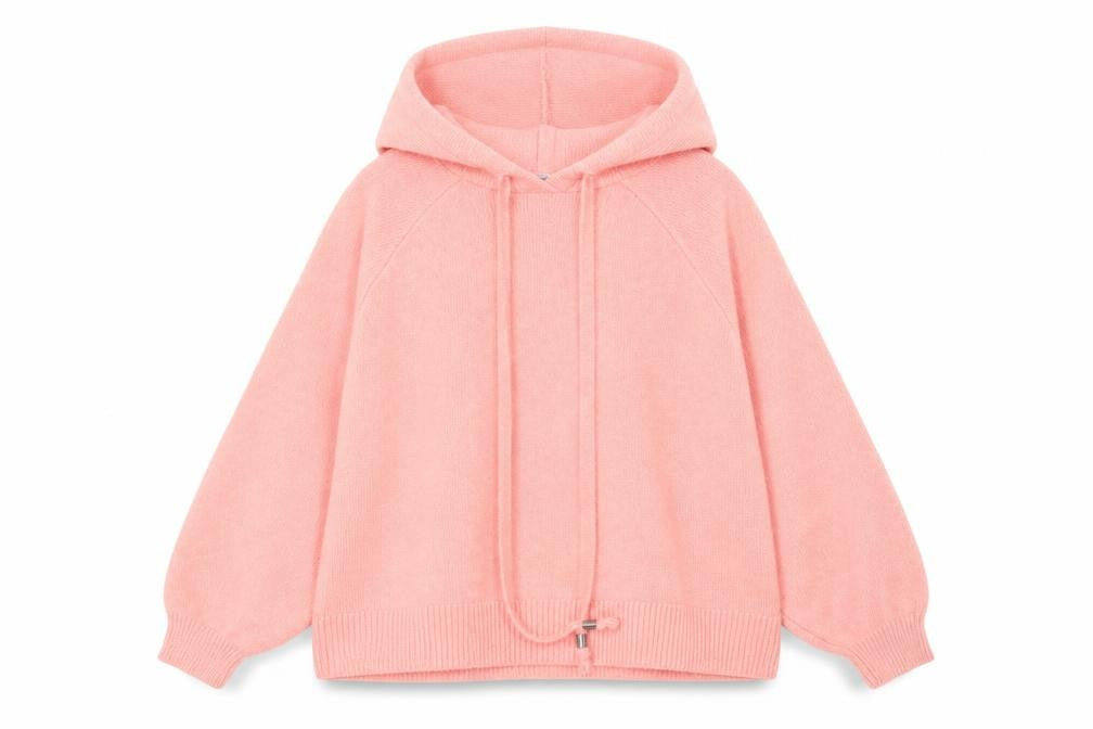 H&M Womens Pink  Knit Pullover Hoodie Size XS