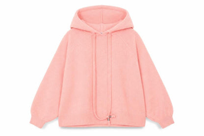 H&M Womens Pink  Knit Pullover Hoodie Size XS