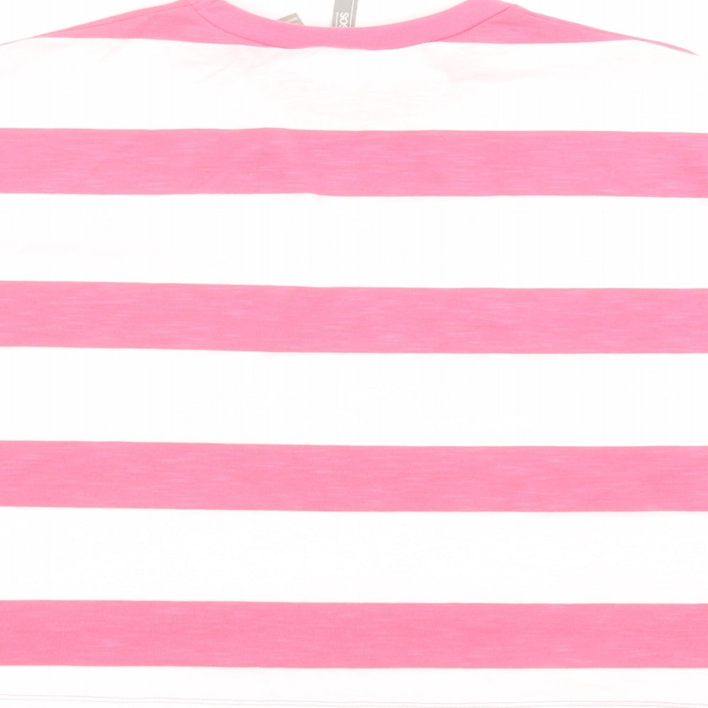 ASOS Womens Pink Striped  Basic T-Shirt Size 8