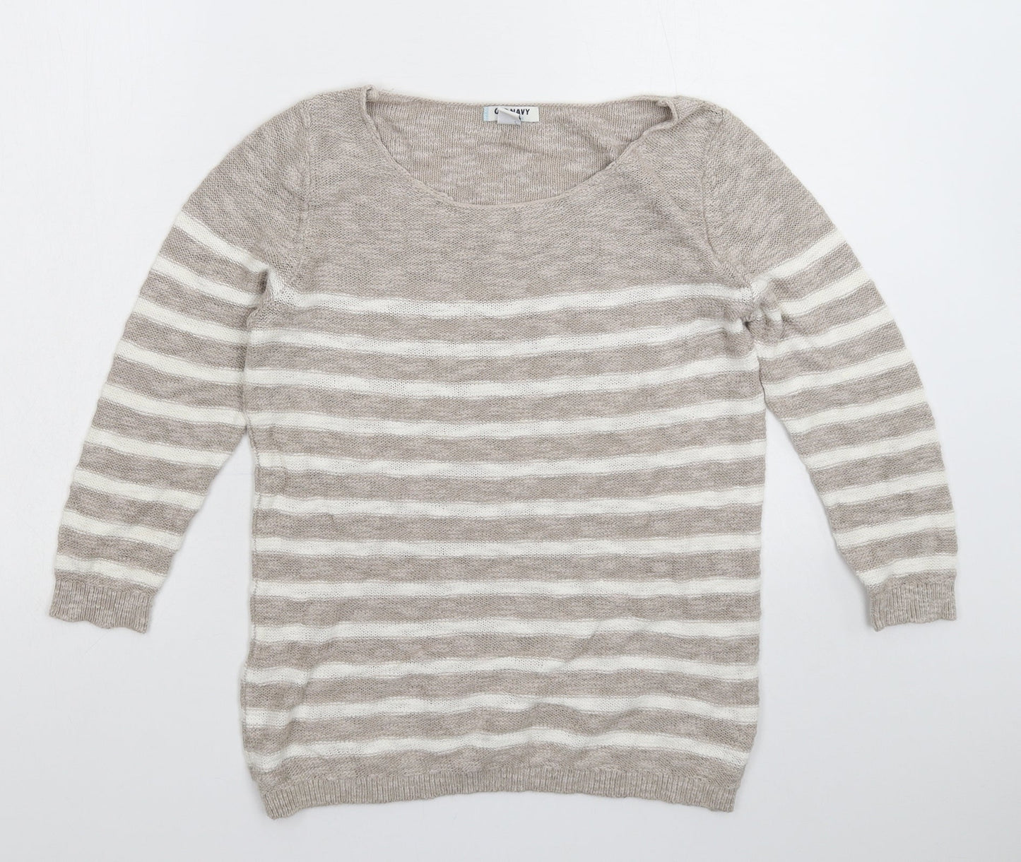 Old Navy Womens Grey Striped Knit Pullover Jumper Size S