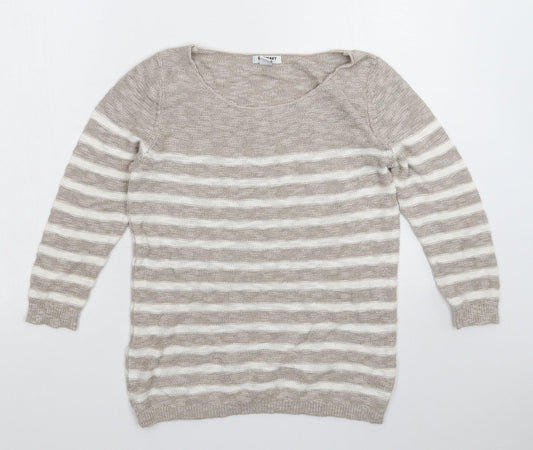 Old Navy Womens Grey Striped Knit Pullover Jumper Size S